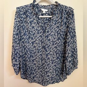 Long sleeve blouse, Lauren Conrad Size L, Blue